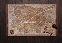 Whitechapel bloody case map pad playmat