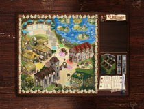 (Annie table game) Village 3-in -1 table game card pad playermat