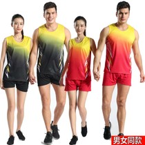 Track suit suit Mens and womens physical examination sportswear Sports student training suit Marathon running couple vest quick-drying
