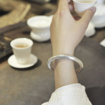 Dayfang ancient method silver bracelet handmade 999 sterling silver bracelet women solid inheritance simple closed round stick bracelet