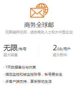 Global business mail 5 users 300 yuan annual unlimited capacity