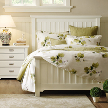 American bed Double bed 1 8 meters Nordic master bedroom high box storage 1 5 beds Wedding bed White solid wood modern simple