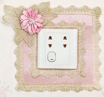 Switch protective cover simple modern fabric lace switch stickers wall stickers can be placed in mobile phone socket decoration-free