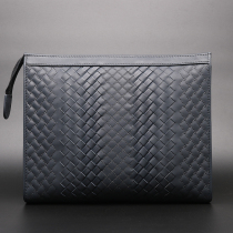 Hand bag hand leather woven handbag large capacity Mens bag new womens clutch bag business leisure tide clip bag