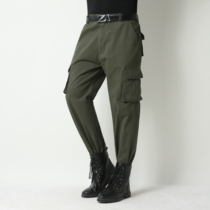 Autumn and winter wear-resistant cotton multi-pocket strong and thick overalls pants electric welder outdoor anti-hot loose large size pants