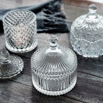 Crystal candy jar glass European-style household exquisite Sugar Cup storage box storage jar transparent wedding sugar tank ornaments