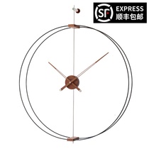 Modern personality creativity very simple North Europe and America Spanish home living room big pointer mute decorative hanging clock