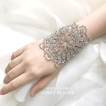 Rhinestone wrist flower Bride wedding wedding wedding high-end bracelet hand flower banquet toast service bracelet Korean beauty