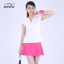 2017 Womens short sleeve badminton suit with padded lining to prevent light