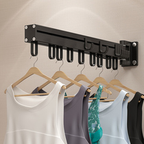Folding clothes hanger balcony bathroom clothes hanger indoor household telescopic bedroom wall-mounted simple drying clothes artifact