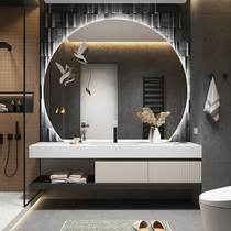 Modern light luxury Rock board bathroom cabinet bathroom wash basin combination custom hand wash table bathroom cabinet