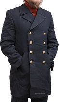 New inventory German Navy military version gold button double-breasted wool regular clothes windbreaker gabardine