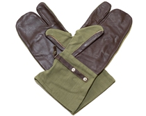 New French Army version of canvas leather motorcycle gloves shooting gloves three fingers