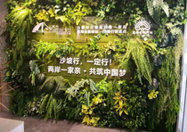 Simulation plant wall Moss tropical rain forest fern green plant vertical greening company Logo image Wall background decoration