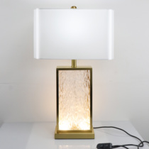  Modern design Simple Nordic light luxury handmade glass metal frame Bedroom living room model room decorative art table lamp