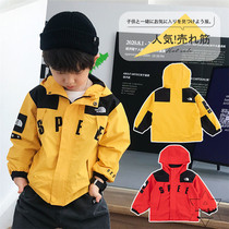 LANIKIKI 21 spring and autumn new childrens cao heavy industry casual letter hooded windbreaker windproof jacket