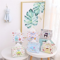 Cartoon little white melody girl heart Japanese desktop paper towel pumping car paper towel cute PU paper towel set pumping paper towel