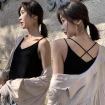 Chiffon camisole vest female autumn summer new V-neck wear double-layer base shirt inside wild loose slim top