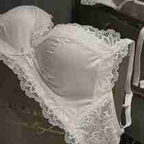 White underwear womens summer small chest gathered flat chest special adjustment bra cover suit urban lace sex confusion beautiful people