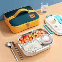 Antibacterial stainless steel insulated lunch box partition lunch box set for children's compartment for office workers and primary school students