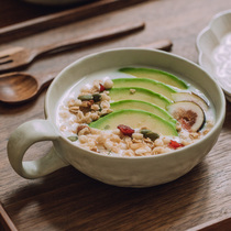 Tree-day style hand kneaded breakfast cup with oat cup large capacity Milk Cup Creative Mug microwave heating