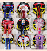 Personality childrens balance car helmet pulley roller skating helmet ornament ribbon head accessories dirty braid Angel wings