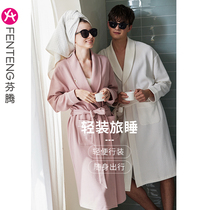 Fenten (travel series) Bathrobes for men and women in pure cotton sleeping robes pyjamas lovers spring and autumn full cotton home clothes