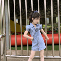 Pro-sub-dress mother girl dress for body and tie denim dress Childrens dress 2022 Summer clothing new foreign trade child clothing