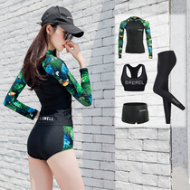 New sunscreen jellyfish suit female wetsuit split long sleeve swimsuit Surfing swimming snorkeling suit set spa swimsuit