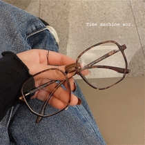 Little Red Book with anti-blue glasses women's ultra-light TR with degree net red plain face large frame small flat lens