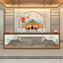 Modern New Chinese Cashier Small Shop Beauty Salon Health Center Foot Therapy Shop Front Desk Reception Bar