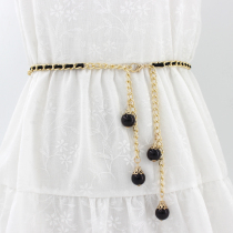 Korean fashion pearl waist chain womens fine decorative dress four seasons wild waist belt with skirt sweet casual accessories