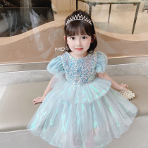 Girls Dresses Summer Dresses Colorful Sequins Princess Dresses Buckden Buckden Childrens Dresses Western style Tutu