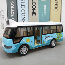 Childrens sound and light bus toy car inertia resistance simulation bus boy baby open door bus model