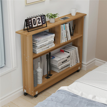 Mu Lingzi movable bedside shelf Bed side crevice cabinet Sofa side narrow crevice long strip wheeled side cabinet