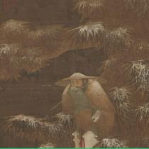 Five Dations and Ten Kingdoms Snow Fishing Picture ultra-high-definition electronic picture decoration spray identification copy Chinese painting material