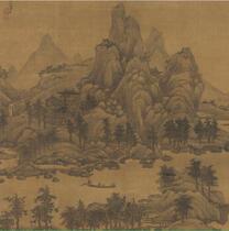 Yuanwu Town Qingjiang Chunxiao Tu ultra-high-definition electronic picture decoration spray identification copy Chinese painting material