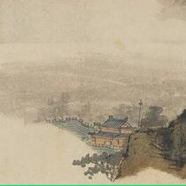 Qing Shitao Taoyuan Picture ultra-high-definition electronic picture decoration spray identification copy Chinese painting material