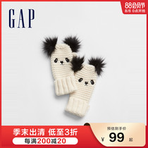 Gap Girls Panda pattern Mittens Children embroidery wool Cute child warm gloves 304742