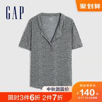 Gap Womens modal loose short-sleeved home wear 709290 2021 autumn new womens breathable pajamas