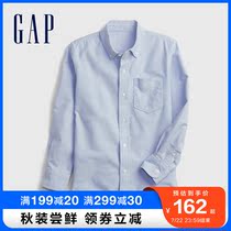 Gap Boys solid color fresh foreign style long-sleeved shirt 689487 summer new childrens clothing lapel shirt top tide