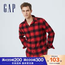 Gap Mens Cotton Flannel Plaid Long Sleeve Shirt 732671 2021 Autumn Winter New Business Casual Top