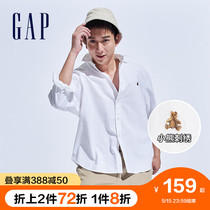 Gap Mens Clothing Clear And Small Bear Embroidery Loose Long Sleeve Shirt 820158 Spring 2022 New Casual Blouse Tide