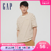 (pro-skin) Gap men and women Dress Striped Pure Cotton Minimalist T-shirt 683962 Spring Summer Lovers Casual Short Sleeve Blouse