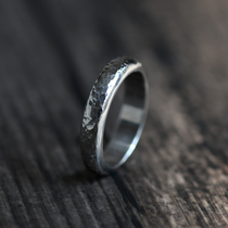 Handmade hammer mesh platinum ring pt999 platinum ring men and women couples to ring wedding custom lettering