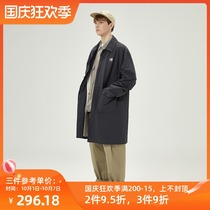 NOTHOMME barmacan Japanese autumn lapel loose casual long embroidered coat windbreaker men