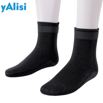 YALISI diving socks mens winter warm non-slip deep diving waterproof material 3MM socks womens long tube beach socks swimming shoes