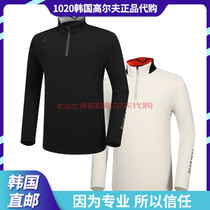 South Korea DESCENTE Disant 21 autumn golf suit men collar plus velvet warm long sleeve T-shirt