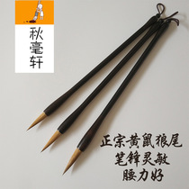 Ebony large medium and small case pure wolf hair set brush adult calligraphy practice pen