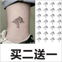 Black and white tiger tattoo stickers waterproof men and women lasting realistic Korean hand-painted cute small animal tattoo stickers